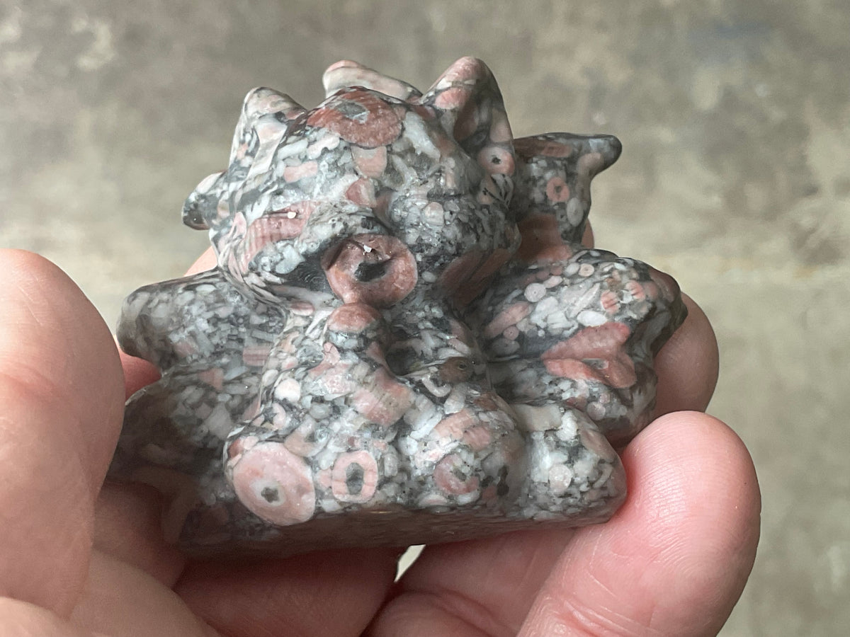 110g Crinoids in Marble Nine Tailed Fox Carving B