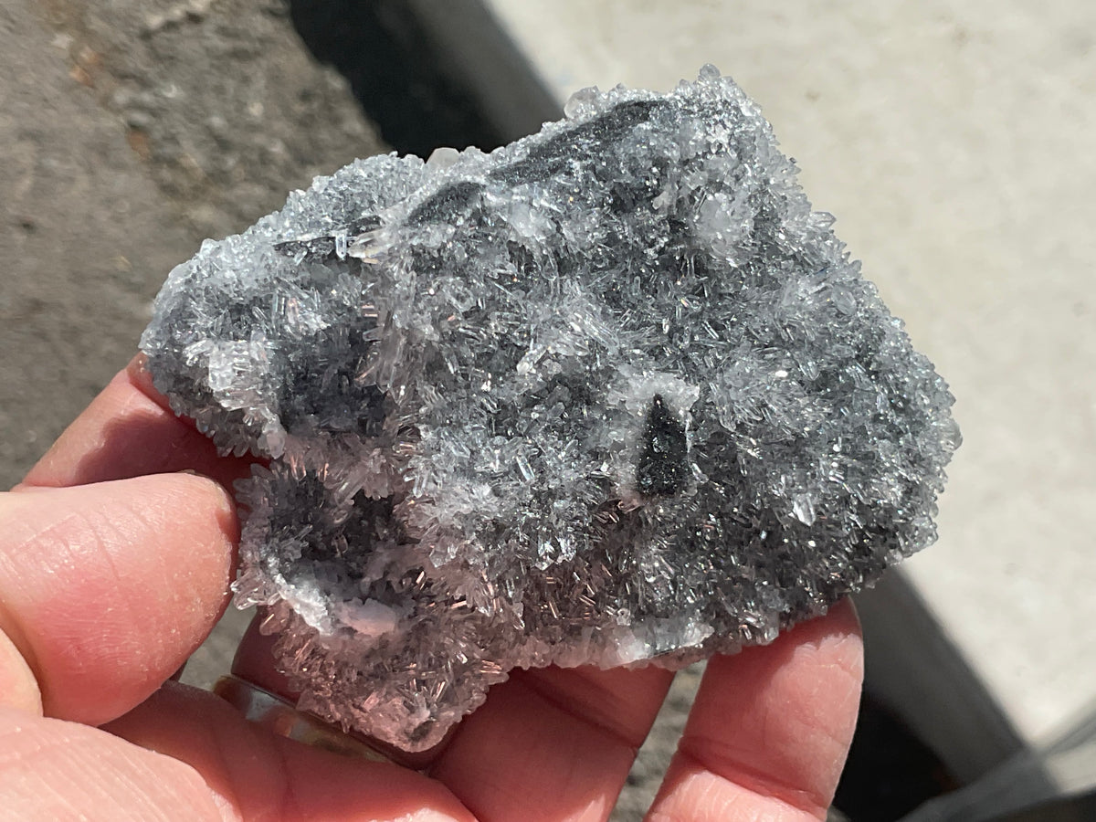 122g “Chrysanthemum Quartz” with Bladed Calcite Specimen B