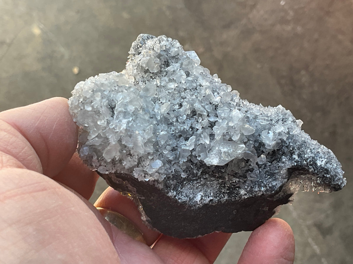 136g “Chrysanthemum Quartz” with Bladed Calcite Specimen C