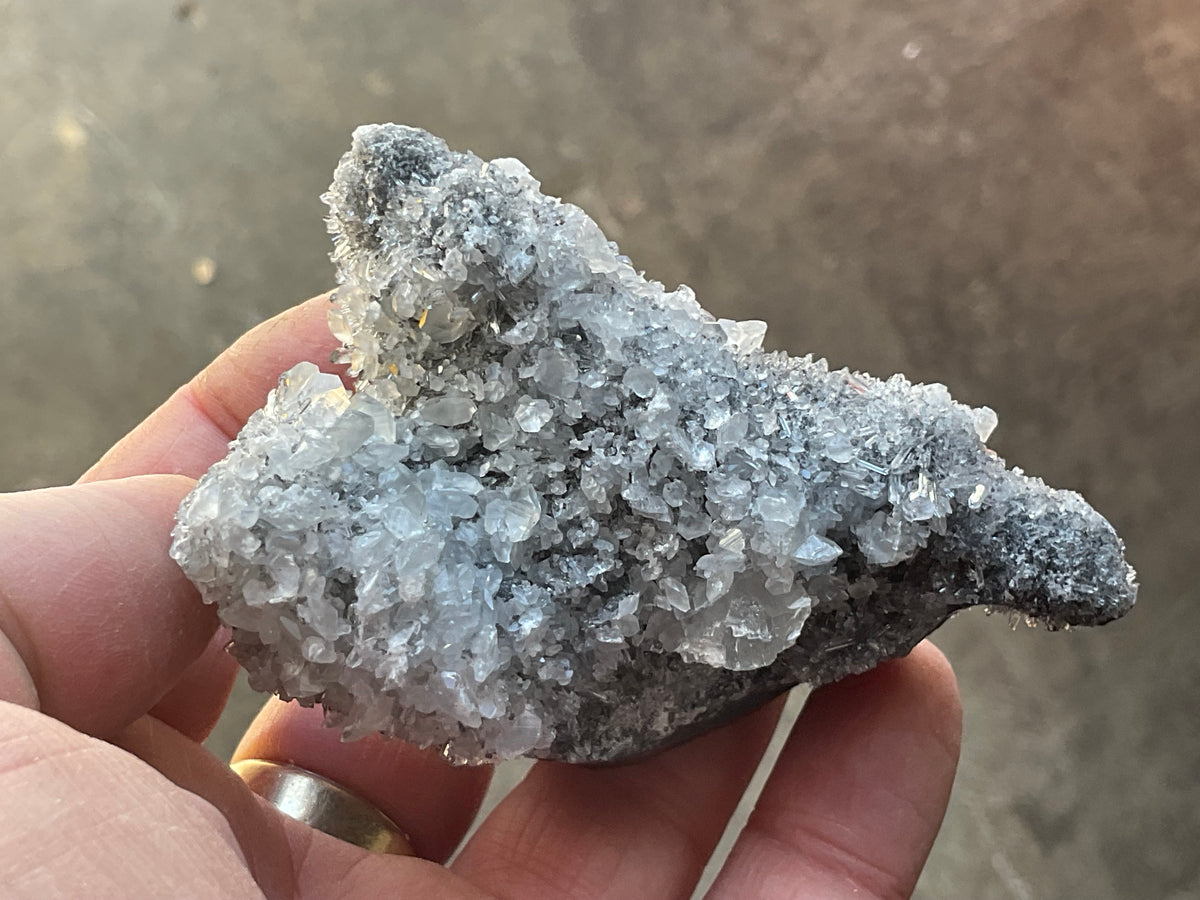 136g “Chrysanthemum Quartz” with Bladed Calcite Specimen C