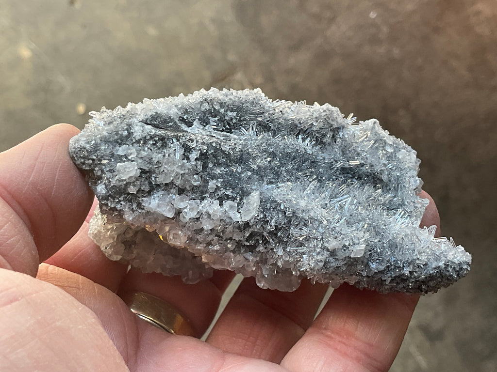 136g “Chrysanthemum Quartz” with Bladed Calcite Specimen C