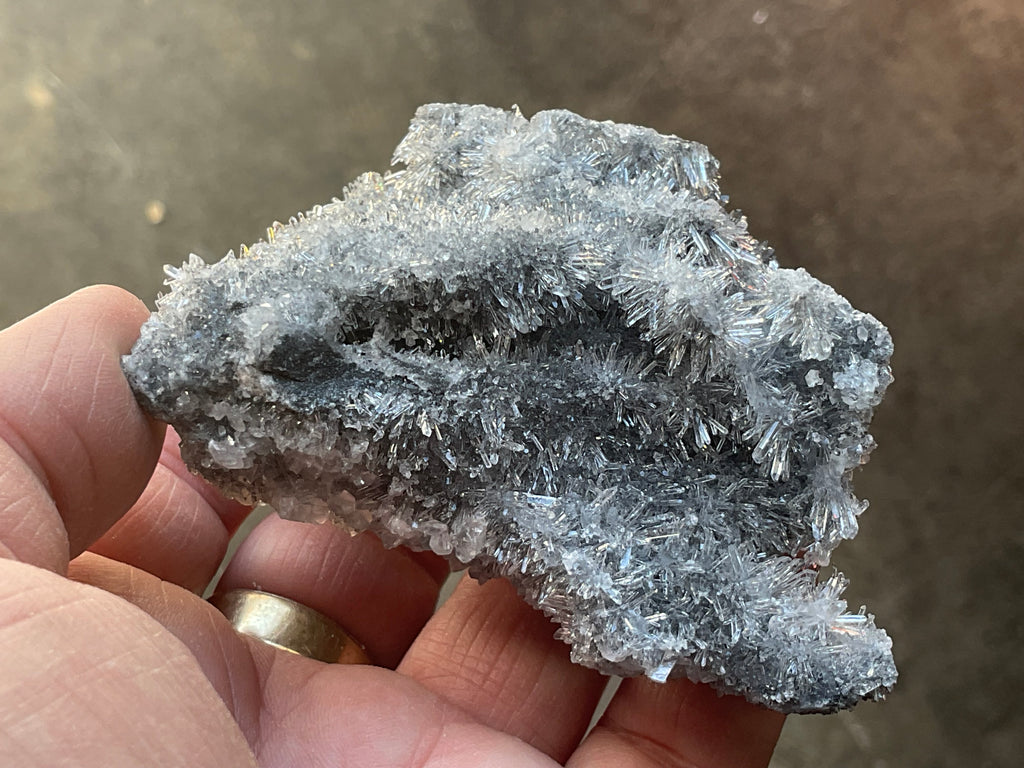 136g “Chrysanthemum Quartz” with Bladed Calcite Specimen C
