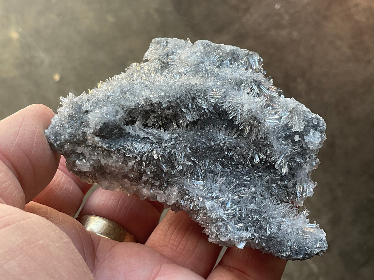 136g “Chrysanthemum Quartz” with Bladed Calcite Specimen C