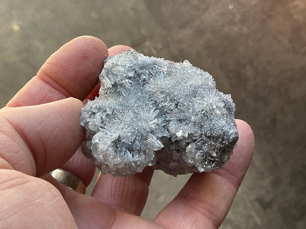 136g “Chrysanthemum Quartz” with Bladed Calcite Specimen C