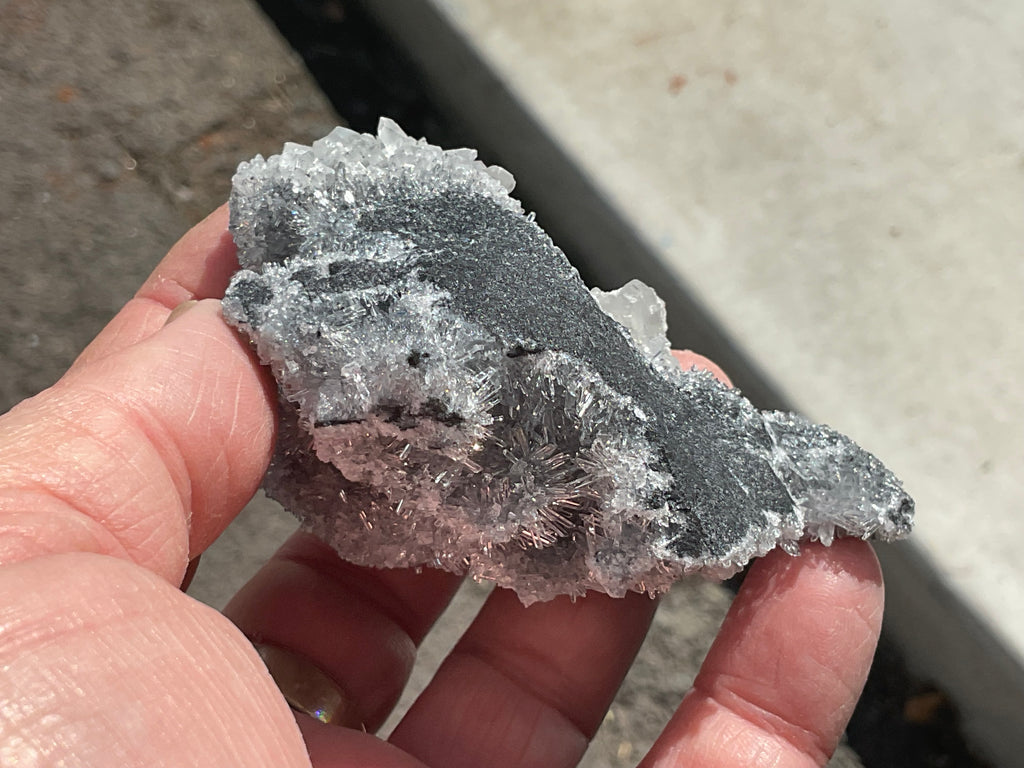 136g “Chrysanthemum Quartz” with Bladed Calcite Specimen C