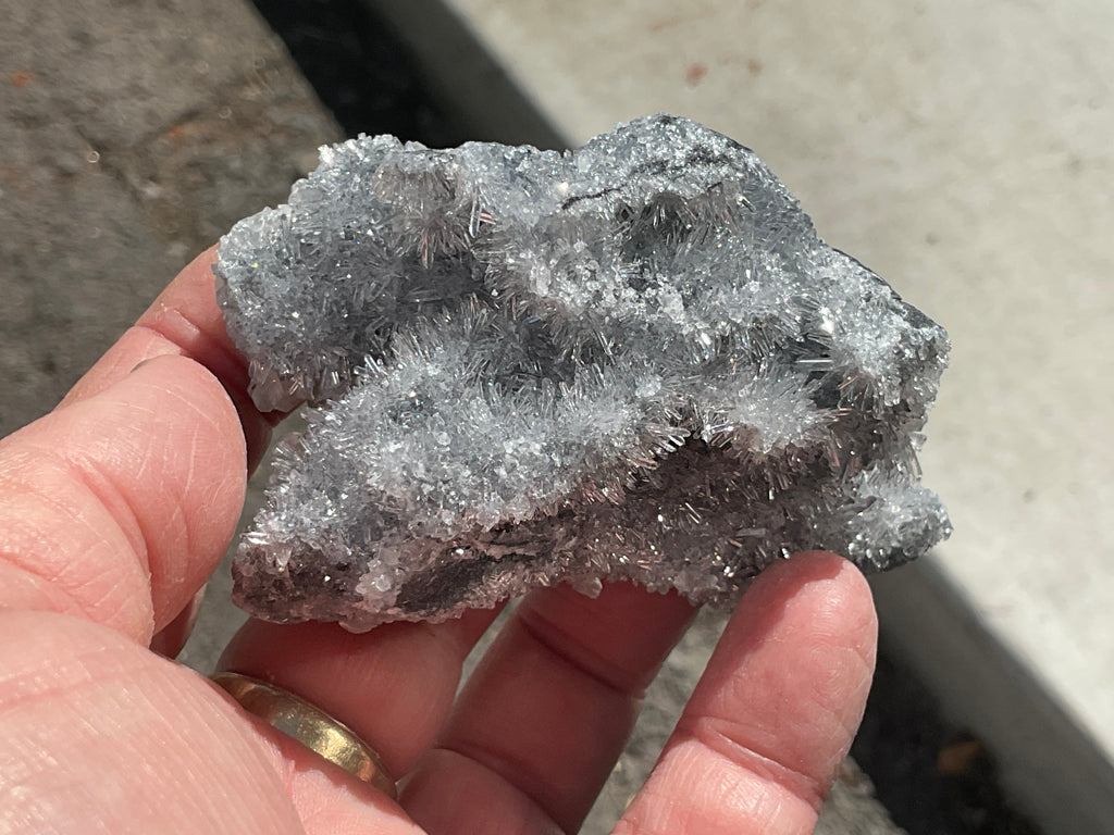 136g “Chrysanthemum Quartz” with Bladed Calcite Specimen C