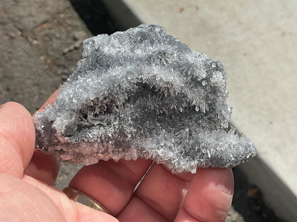 136g “Chrysanthemum Quartz” with Bladed Calcite Specimen C