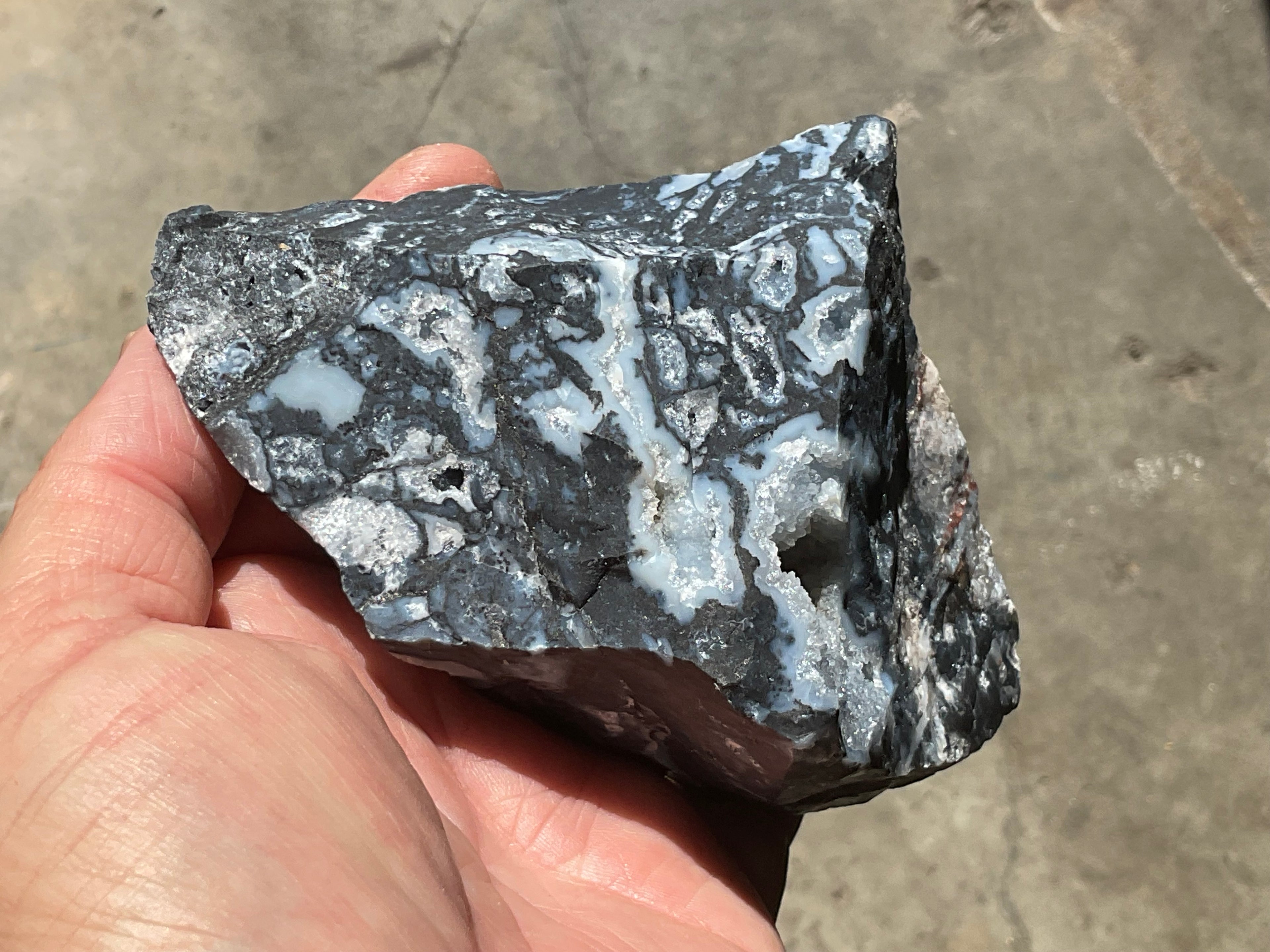 474g Sardonyx Rough with Quartz Vugs Specimen