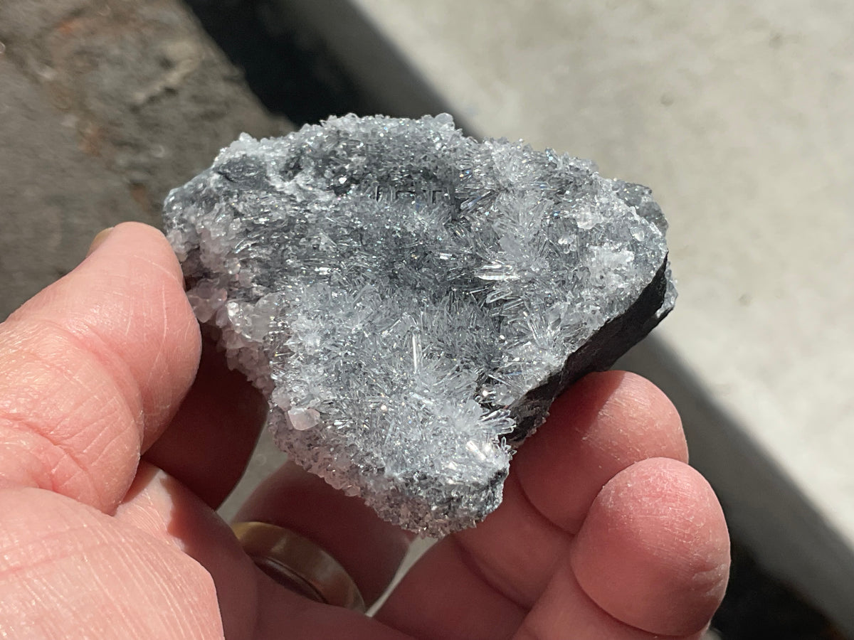 136g “Chrysanthemum Quartz” with Bladed Calcite Specimen C