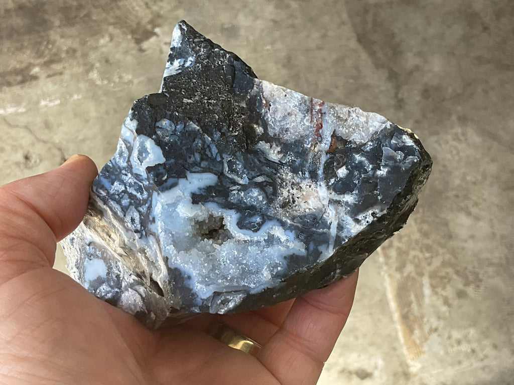 474g Sardonyx Rough with Quartz Vugs Specimen