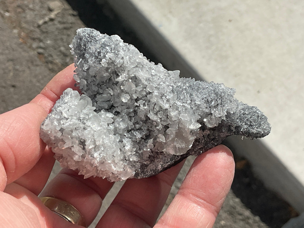 136g “Chrysanthemum Quartz” with Bladed Calcite Specimen C