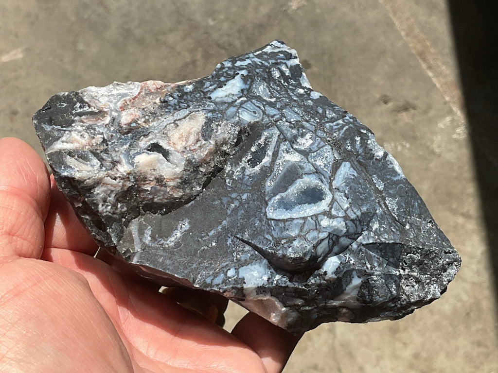 474g Sardonyx Rough with Quartz Vugs Specimen