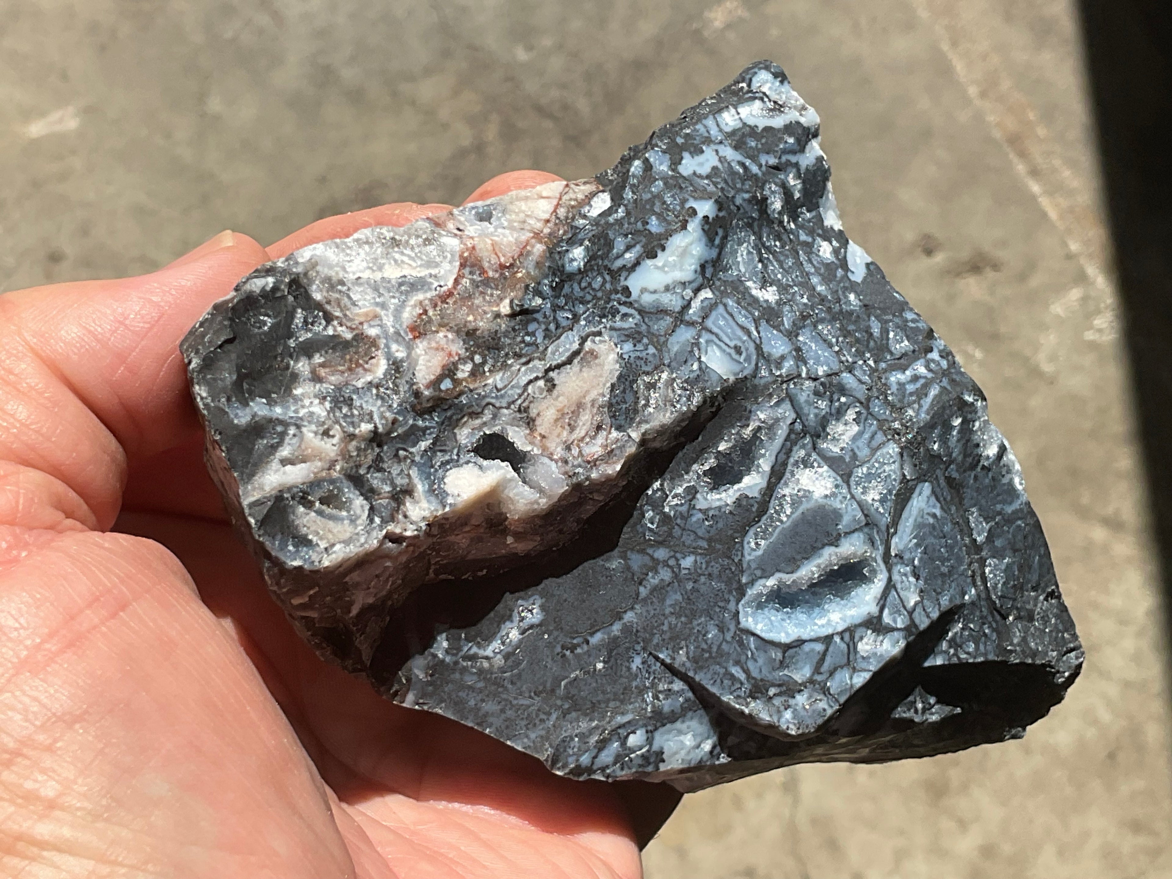 474g Sardonyx Rough with Quartz Vugs Specimen