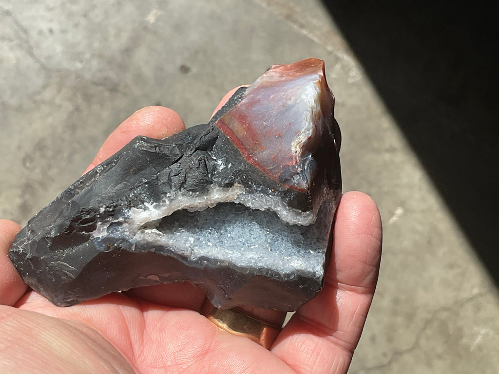 152g Sardonyx Rough with Quartz Vug Specimen
