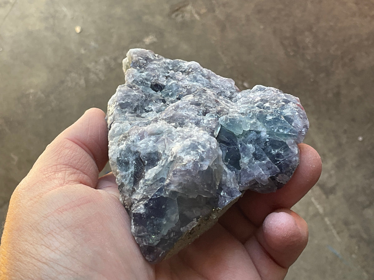 540g Chalcopyrite coated Purple Cubic Fluorite Specimen 3A from Hunan, China