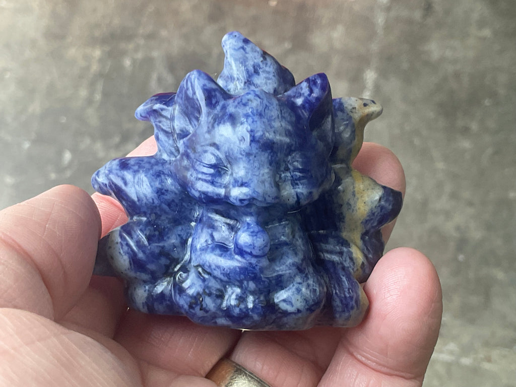 108g Sodalite Nine Tailed Fox Carving