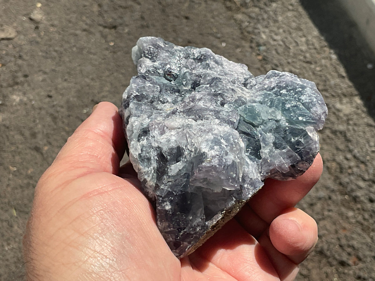 540g Chalcopyrite coated Purple Cubic Fluorite Specimen 3A from Hunan, China