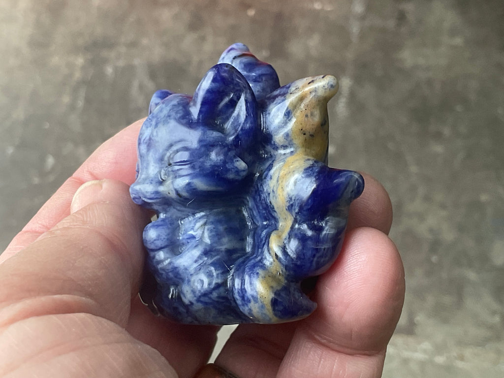 108g Sodalite Nine Tailed Fox Carving