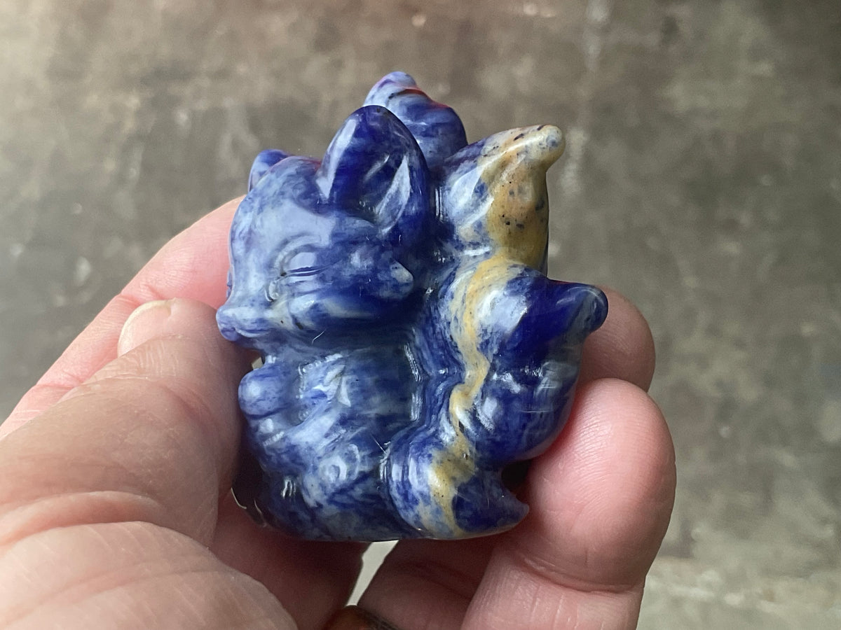 108g Sodalite Nine Tailed Fox Carving