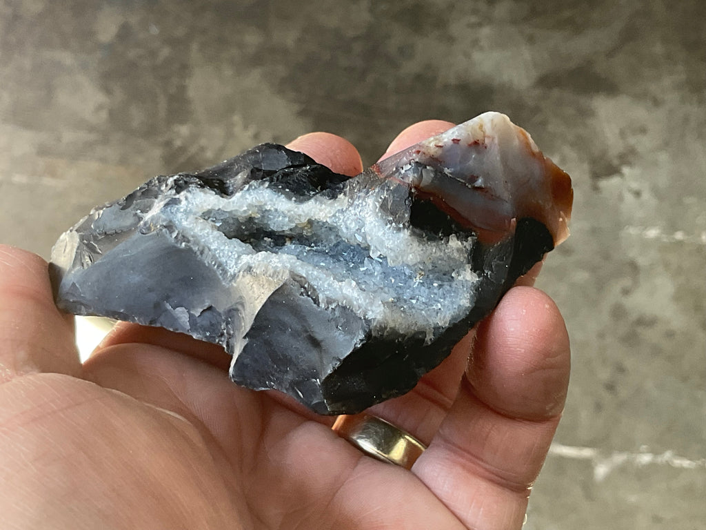 152g Sardonyx Rough with Quartz Vug Specimen