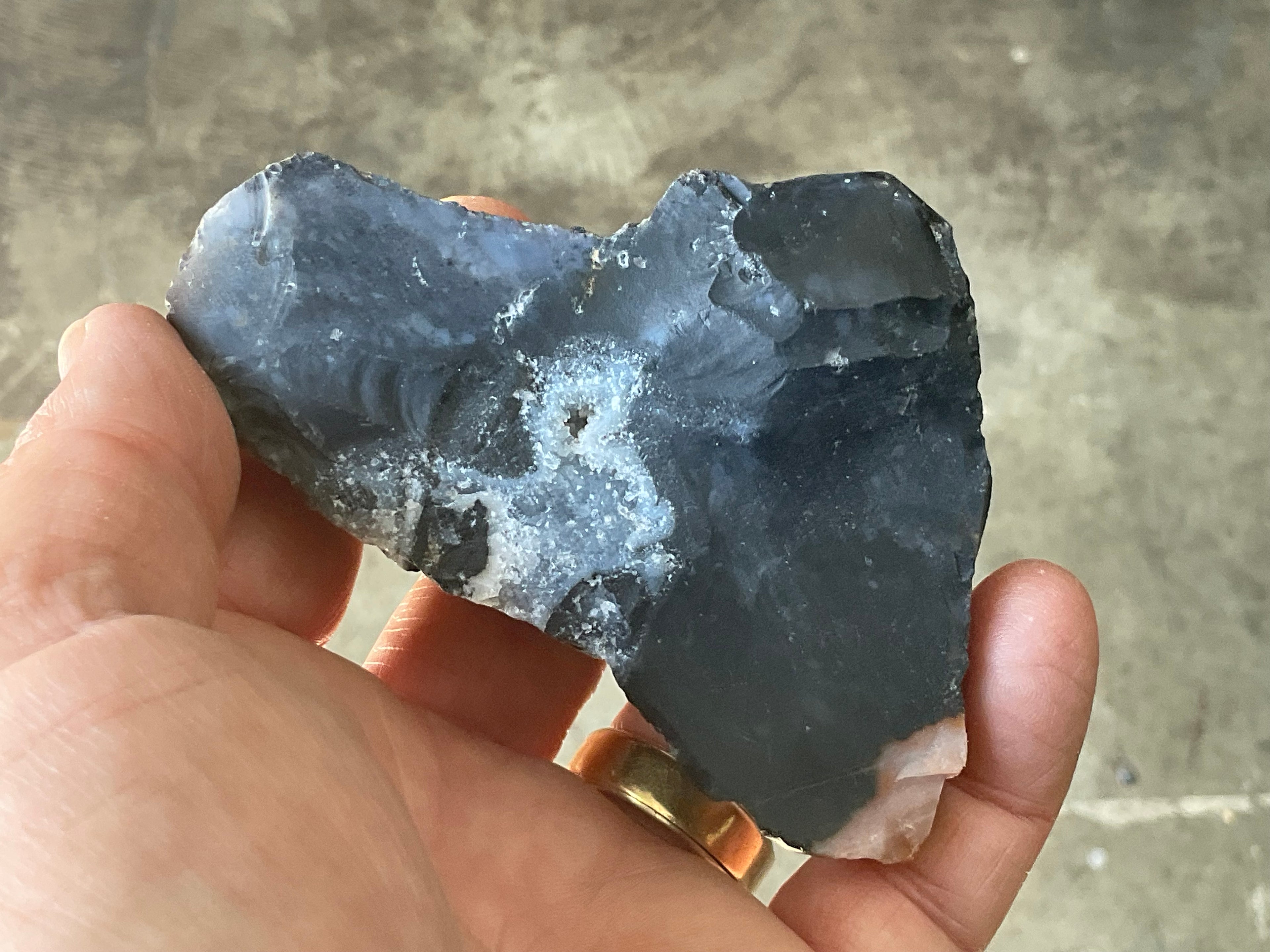 152g Sardonyx Rough with Quartz Vug Specimen