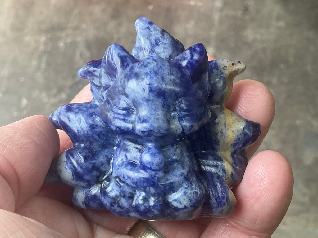108g Sodalite Nine Tailed Fox Carving