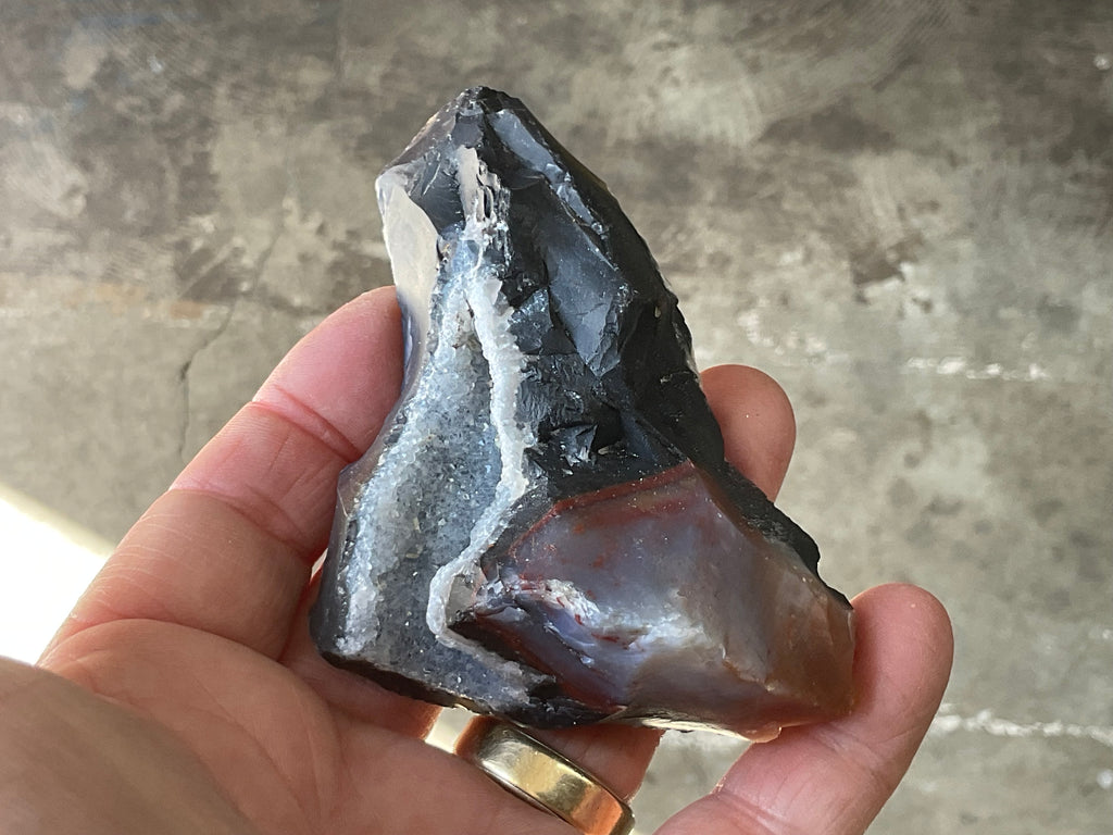 152g Sardonyx Rough with Quartz Vug Specimen