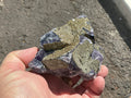 540g Chalcopyrite coated Purple Cubic Fluorite Specimen 3A from Hunan, China