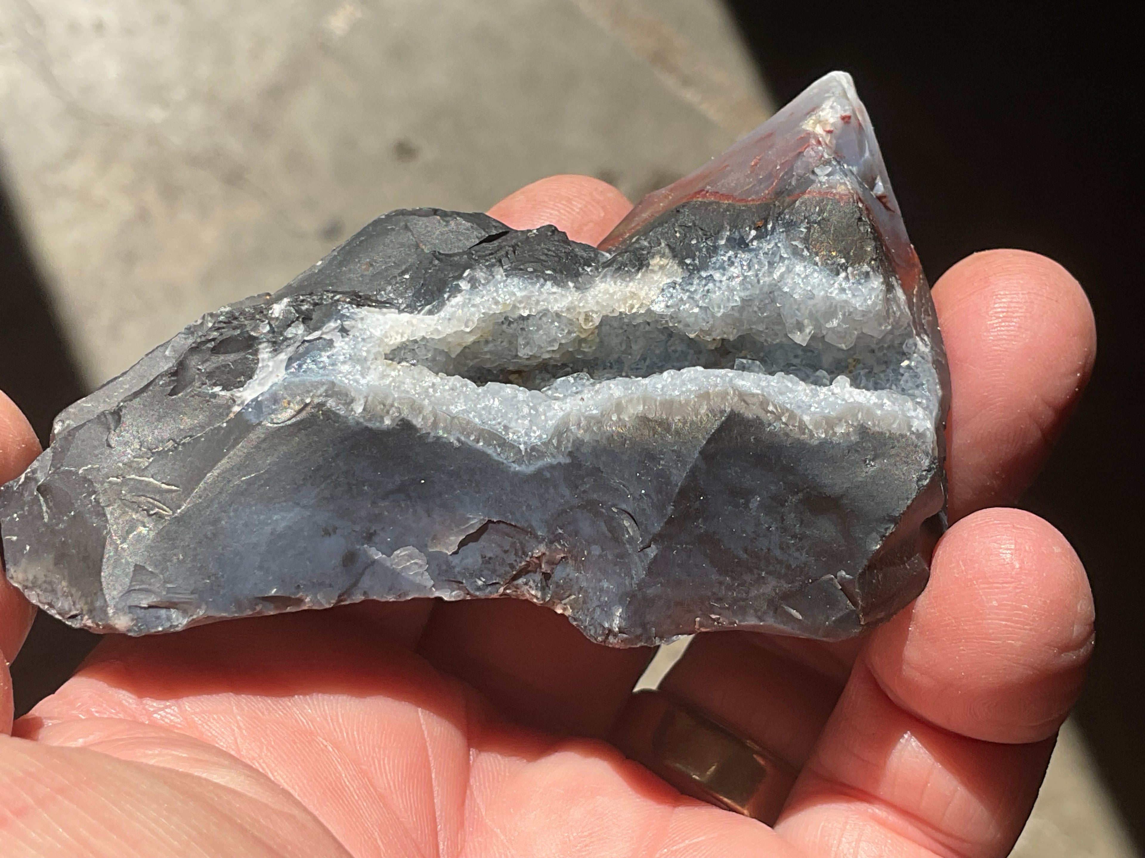 152g Sardonyx Rough with Quartz Vug Specimen