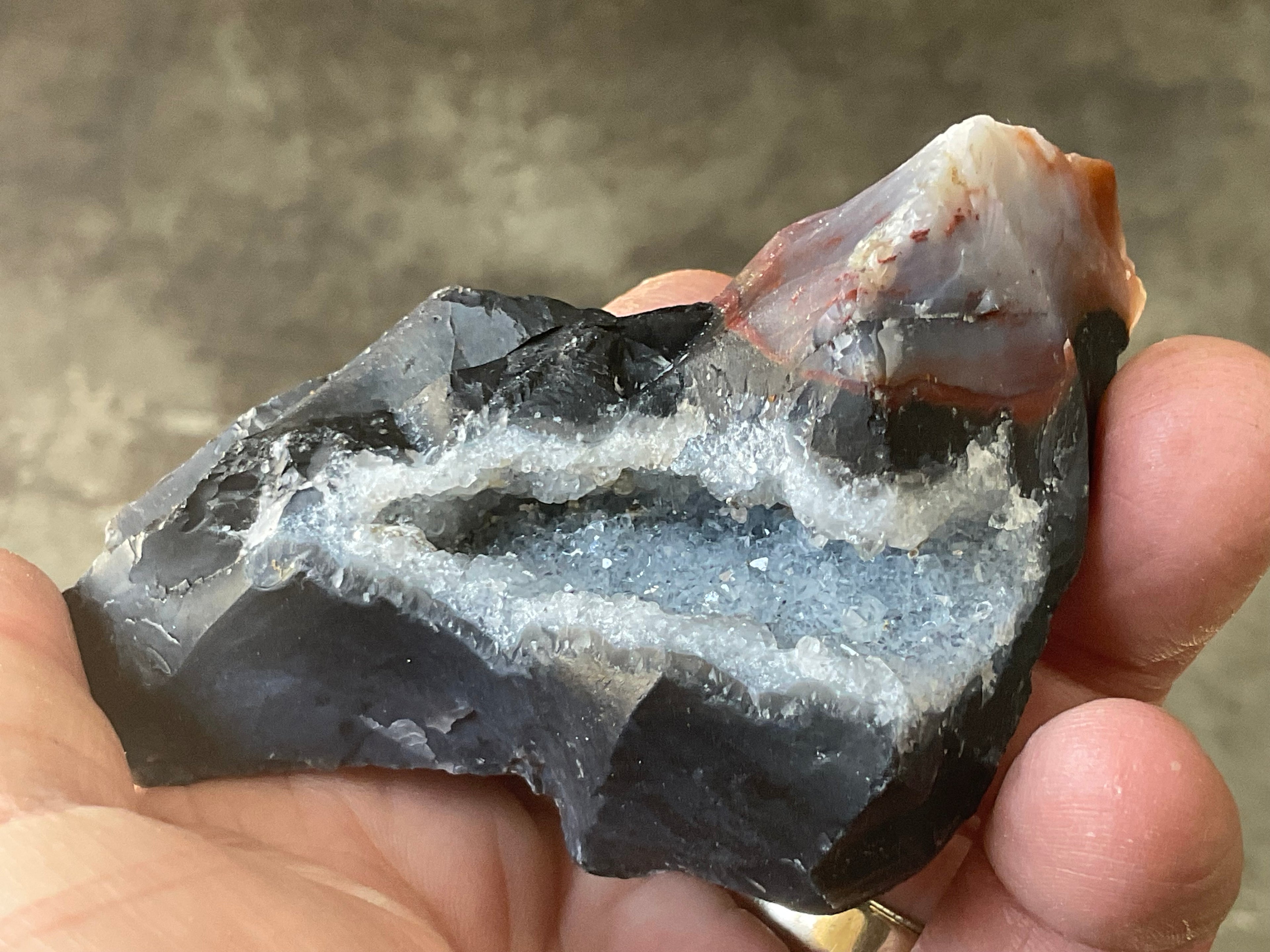 152g Sardonyx Rough with Quartz Vug Specimen