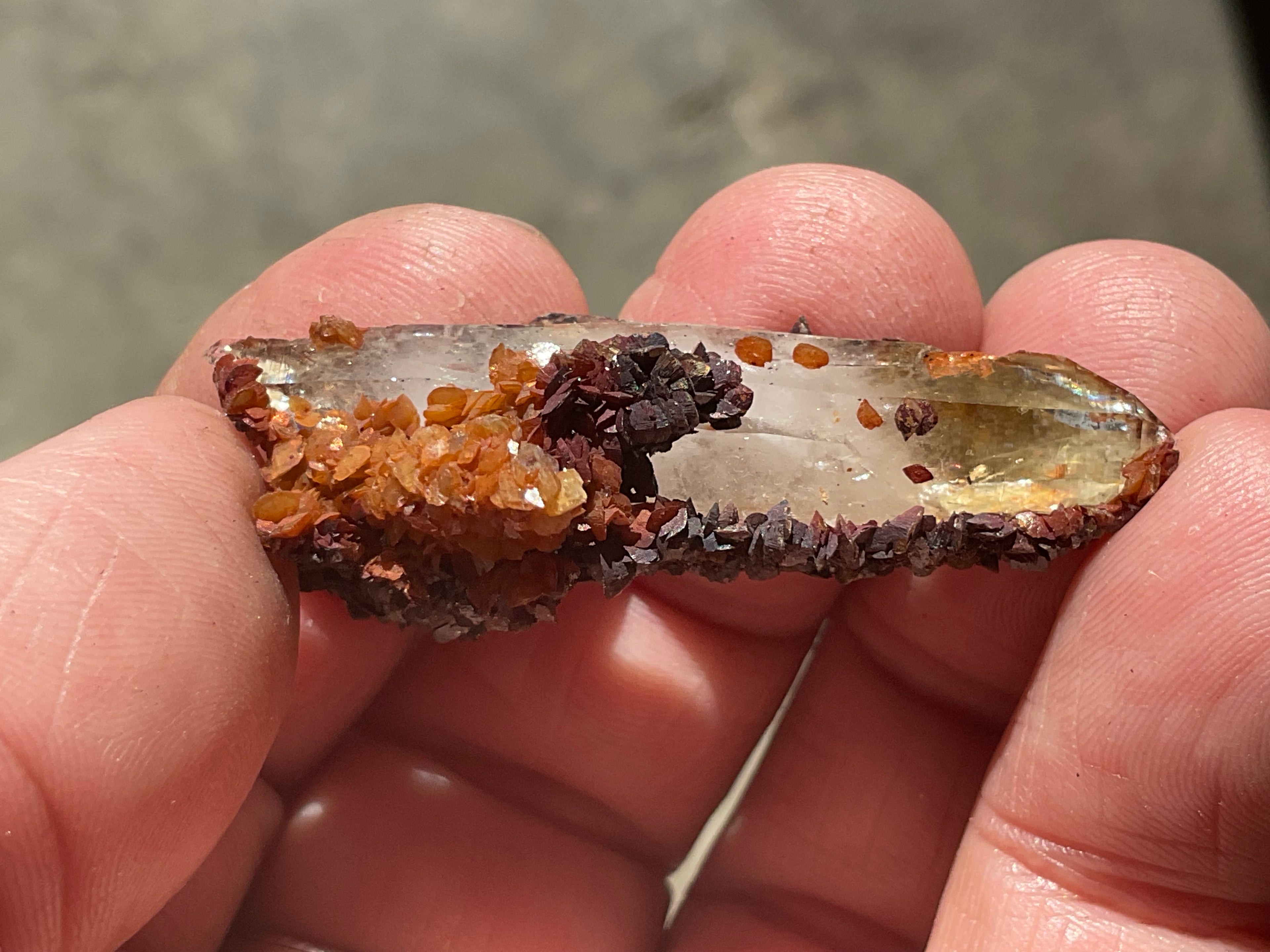 10g Double Terminated Self Healer Rose Hematite Coated Quartz Specimen