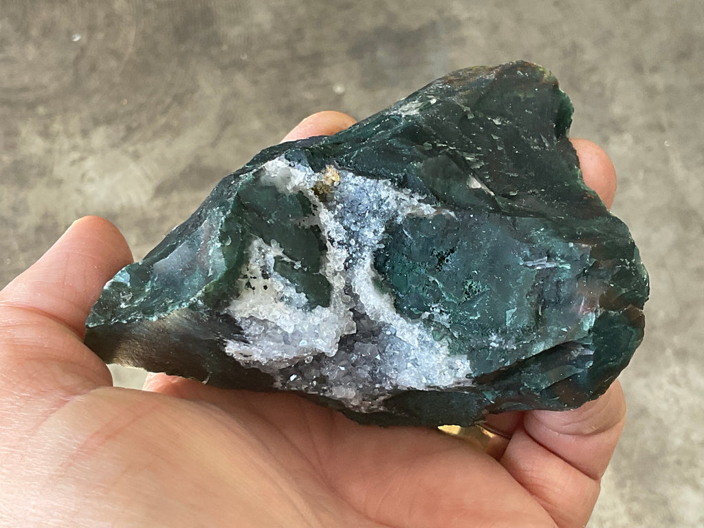 296g Indian Bloodstone with Quartz Vug