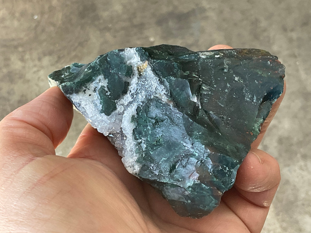 296g Indian Bloodstone with Quartz Vug