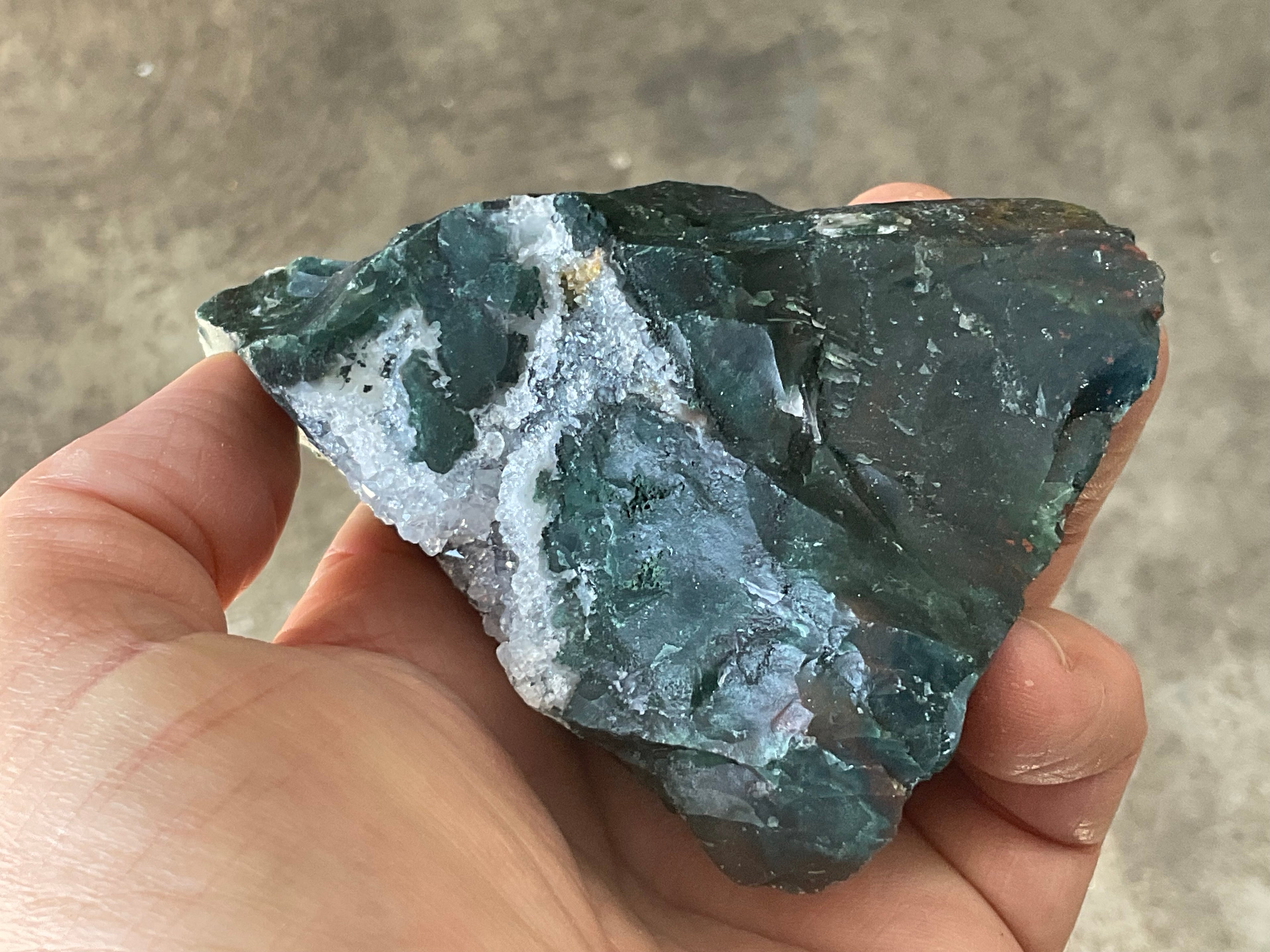 296g Indian Bloodstone with Quartz Vug