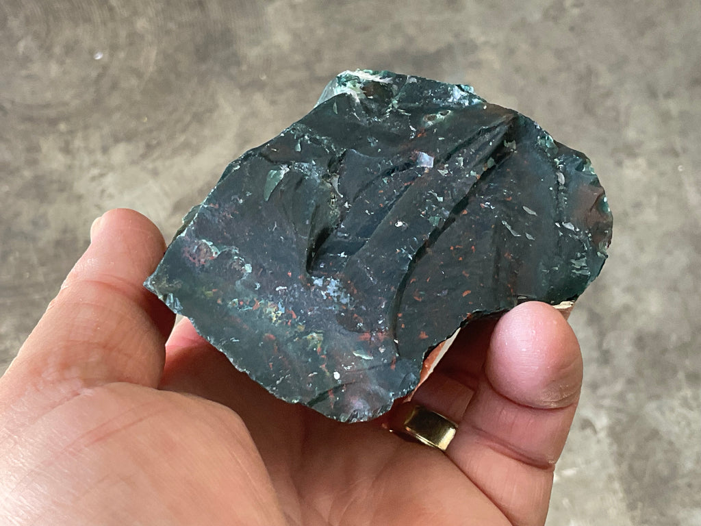 296g Indian Bloodstone with Quartz Vug
