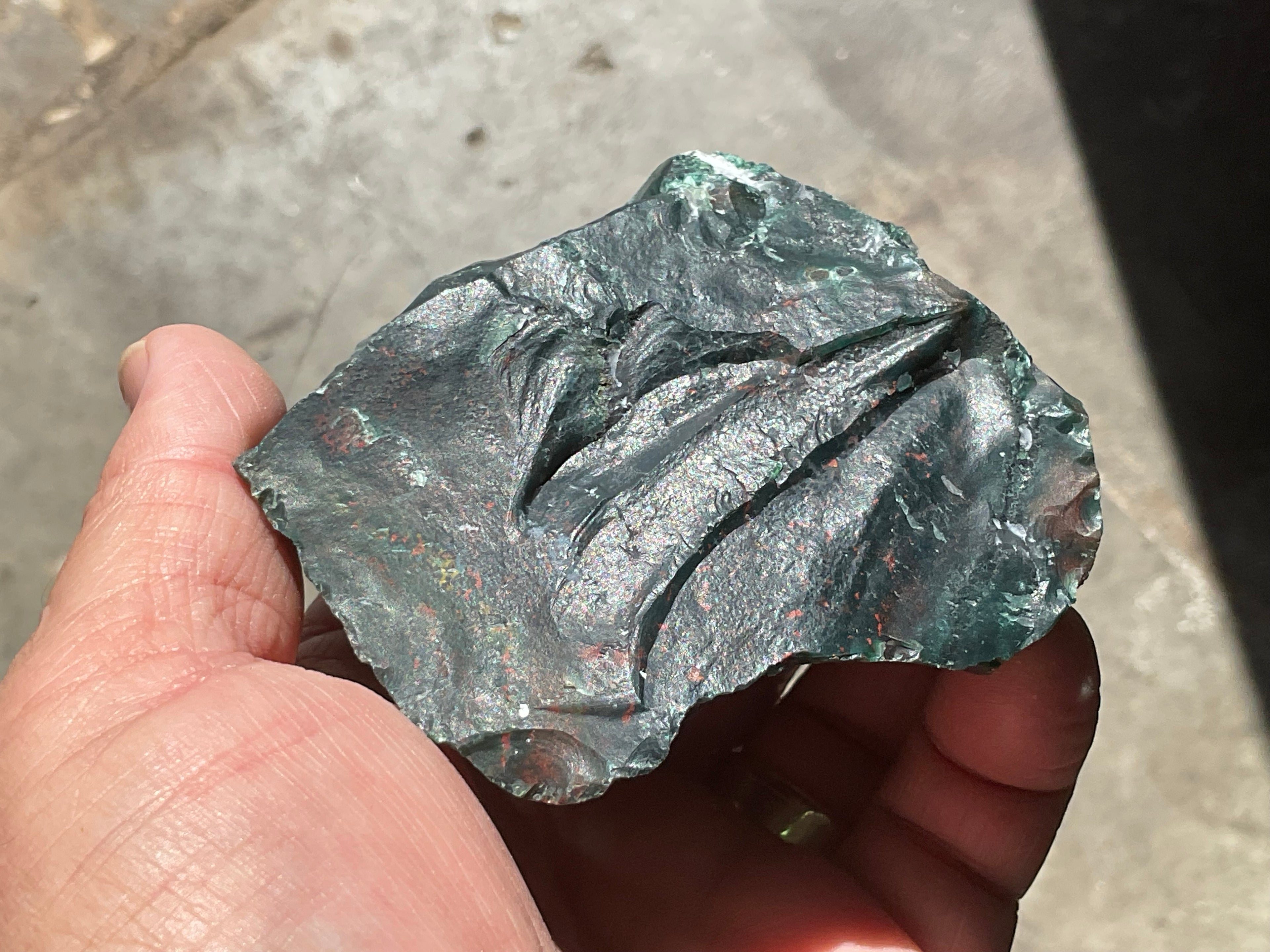 296g Indian Bloodstone with Quartz Vug