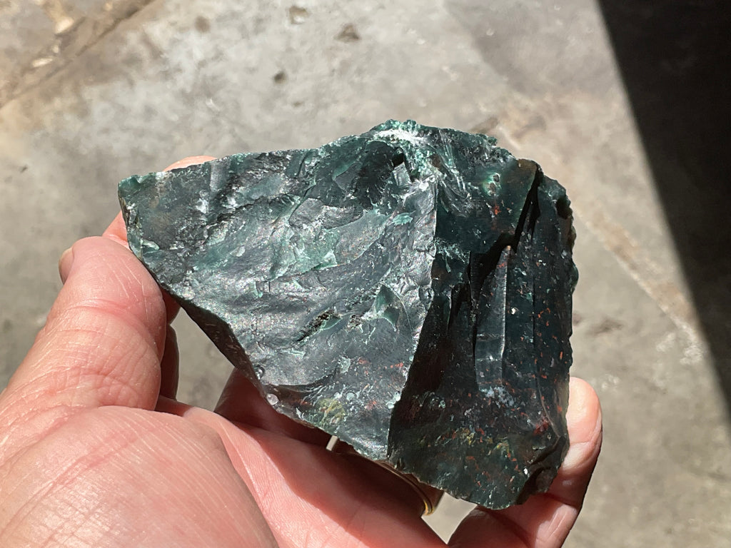 296g Indian Bloodstone with Quartz Vug