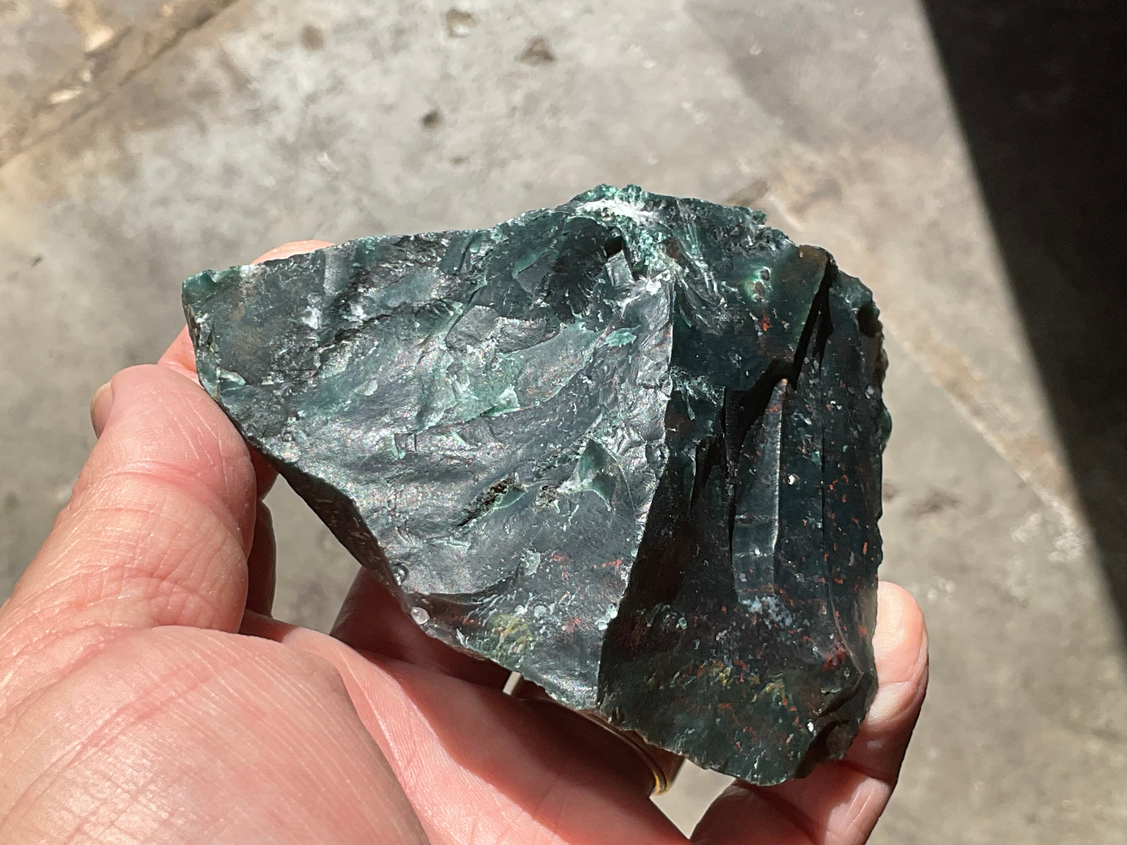 296g Indian Bloodstone with Quartz Vug