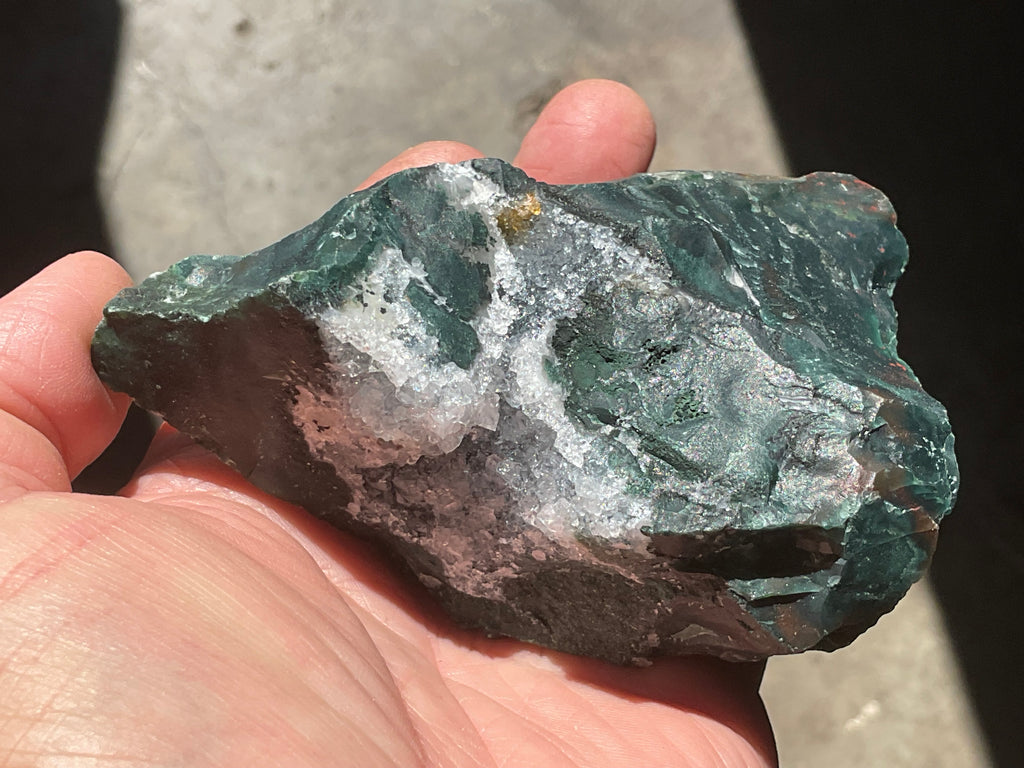 296g Indian Bloodstone with Quartz Vug