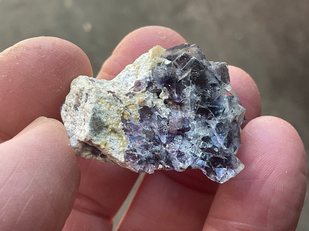 16g Phantom Cubic Fluorite with Calcite and Siderite Specimen 1A