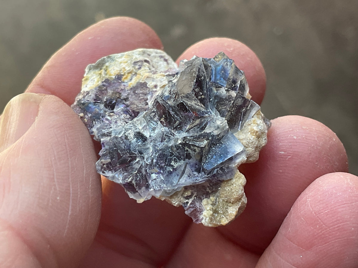 16g Phantom Cubic Fluorite with Calcite and Siderite Specimen 1A