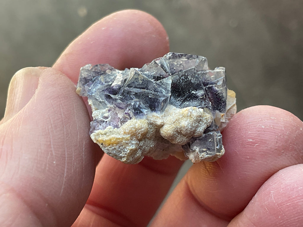 16g Phantom Cubic Fluorite with Calcite and Siderite Specimen 1A