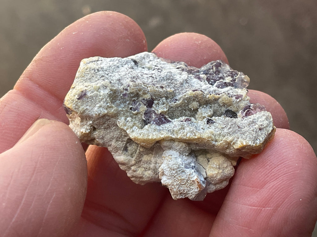 16g Phantom Cubic Fluorite with Calcite and Siderite Specimen 1A
