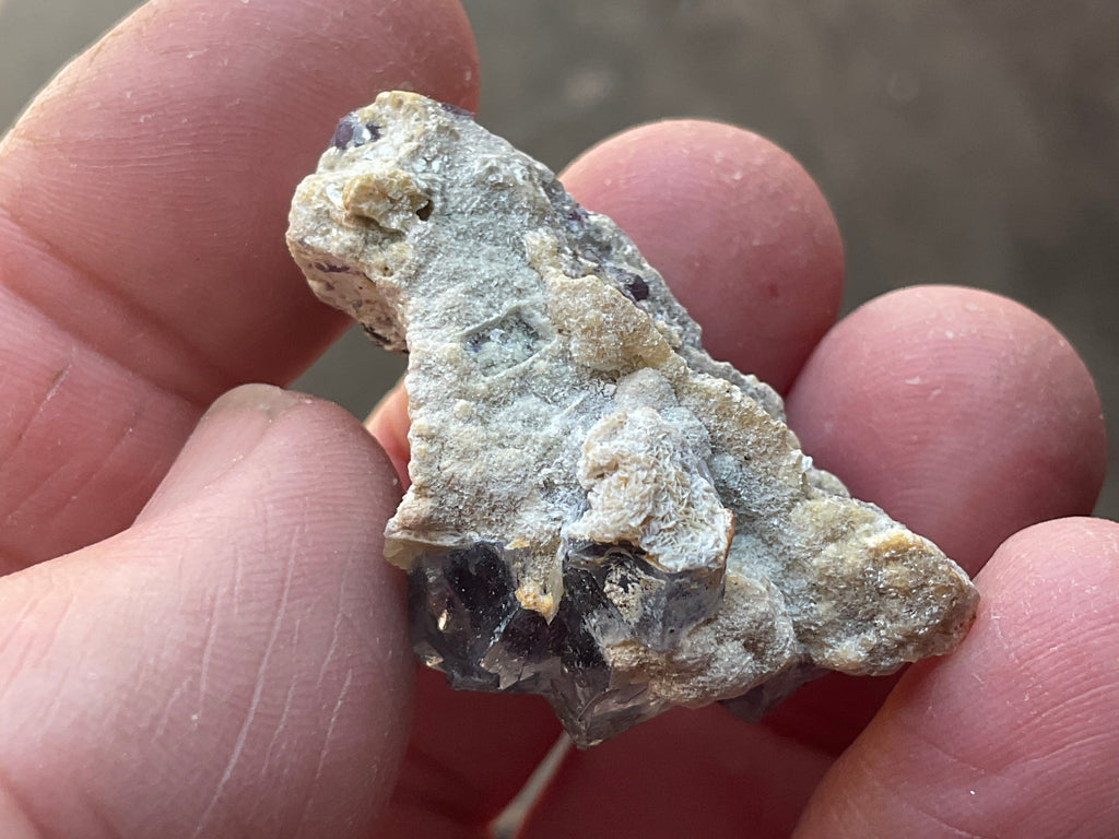 16g Phantom Cubic Fluorite with Calcite and Siderite Specimen 1A
