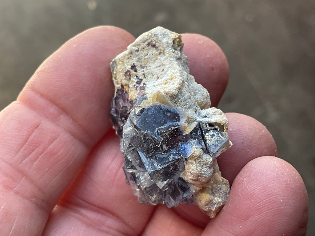 16g Phantom Cubic Fluorite with Calcite and Siderite Specimen 1A