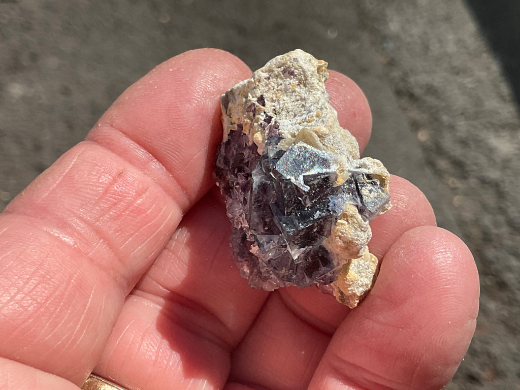 16g Phantom Cubic Fluorite with Calcite and Siderite Specimen 1A