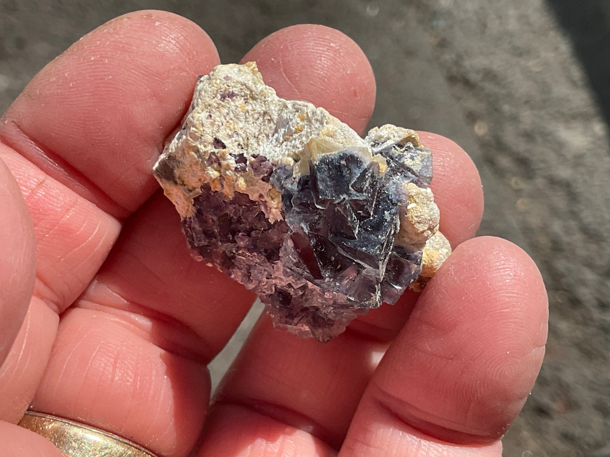16g Phantom Cubic Fluorite with Calcite and Siderite Specimen 1A