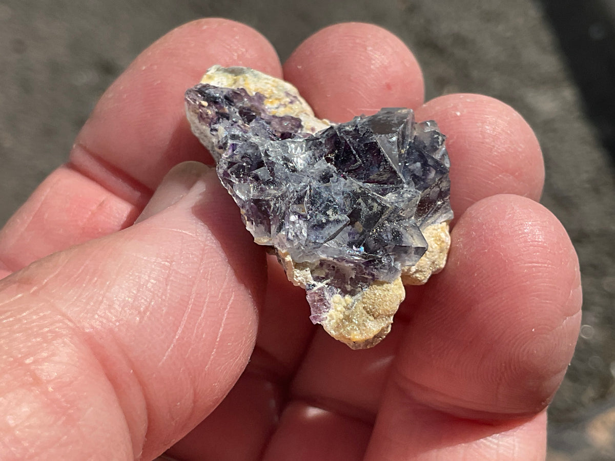 16g Phantom Cubic Fluorite with Calcite and Siderite Specimen 1A