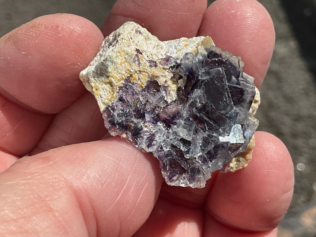 16g Phantom Cubic Fluorite with Calcite and Siderite Specimen 1A