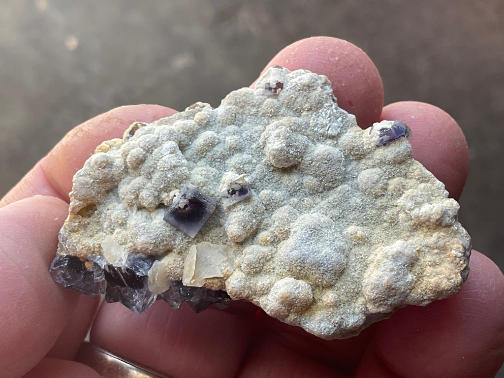 40g Phantom Cubic Fluorite with Calcite and Siderite Specimen 1B